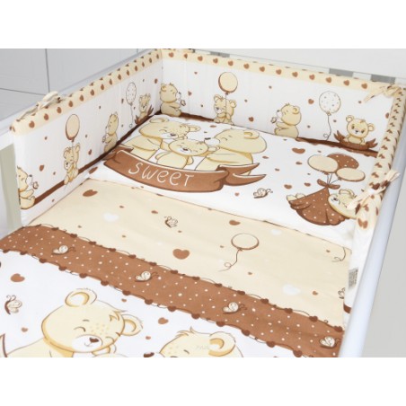 ARUŚ 3 el. pościel do łóżeczka 120*90 (180-beżowe misie sweet)
