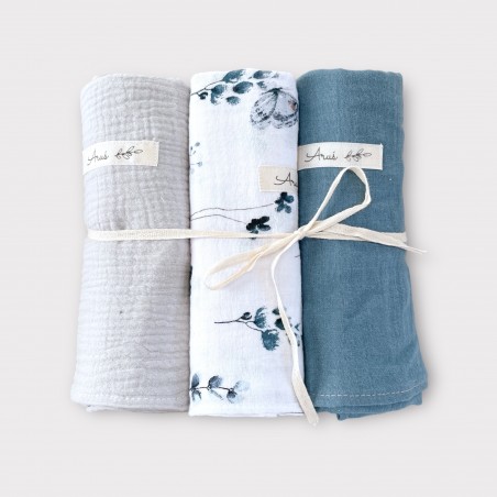 ZESTAW 3 SZT OTULACZY MUŚLINOWYCH BUTTERFLIES (Z)