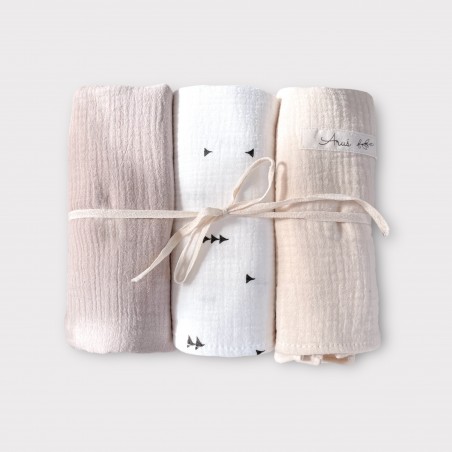 ZESTAW 3 SZT OTULACZY MUŚLINOWYCH TRÓJKĄTY (C1)