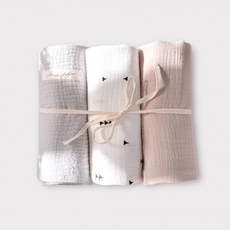 ZESTAW 3 SZT OTULACZY MUŚLINOWYCH TRÓJKĄTY (D1)