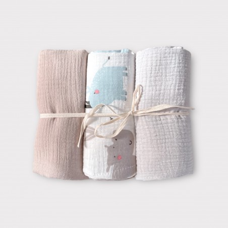 ZESTAW 3 SZT OTULACZY MUŚLINOWYCH HIPPO (F1)