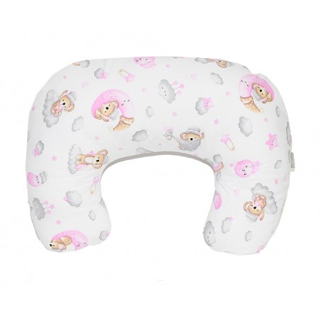 Poduszka do karmienia rogal fasolka (różowy miś na chmurce)