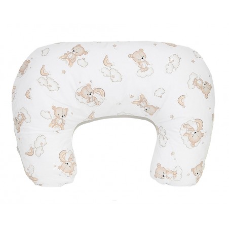 Poduszka do karmienia rogal fasolka (beżowe misie na tęczy)