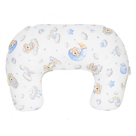Poduszka do karmienia rogal fasolka (niebieski miś na chmurce)
