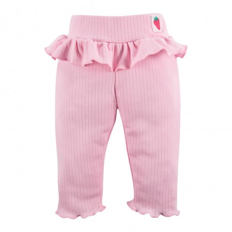 EEVI Legginsy prążek STRAWBERRY&LOVE koral
