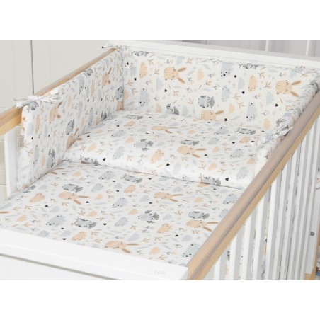 ARUŚ 3 el. pościel do łóżeczka 120*90 (184-sowa i zajączek)