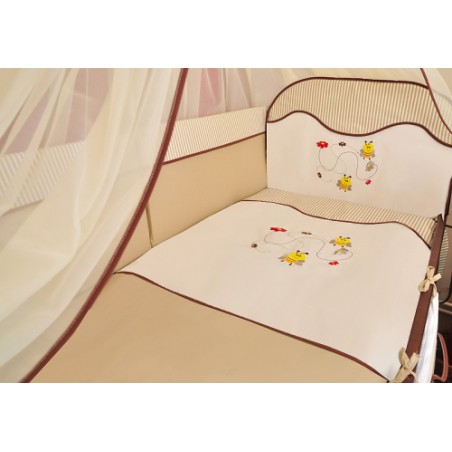 7 el.Pościel do łóżeczka 120x90 "PASKI" (pszczółki)