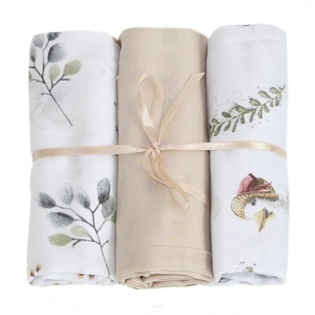 Pieluszki pieluchy muślinowe 3 sztuki (zestaw P)