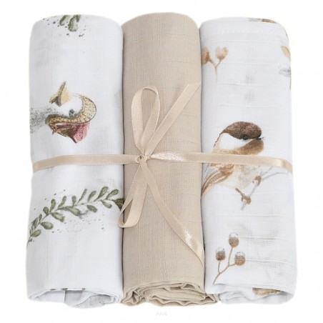 Pieluszki pieluchy muślinowe 3 sztuki (zestaw T)