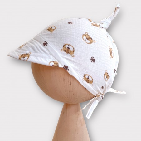 MUŚLINOWA CHUSTKA Z DASZKIEM TYGRYSKI