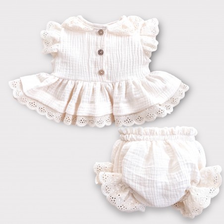 KOMPLET: TOP + BLOOMERSY LATTE