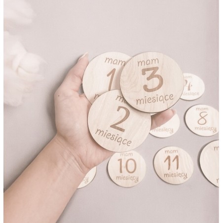 Drewniane tabliczki do zdjęć - miesiące