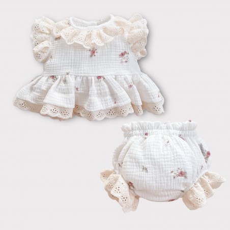 KOMPLET: TOP + BLOOMERSY ETERNELLE FLEUR