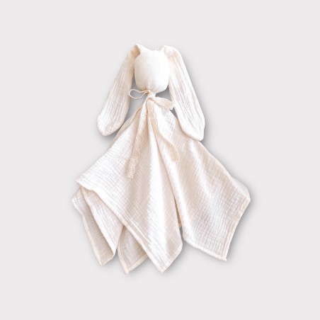 PRZYTULANKA MUŚLINOWA HANDMADE BUNNY LATTE