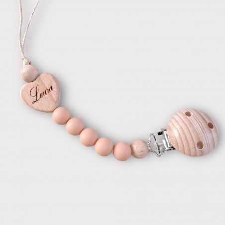 PERSONALIZOWANA ZAWIESZKA DO SMOCZKA z grawerem serduszko- brzoskwiniowa