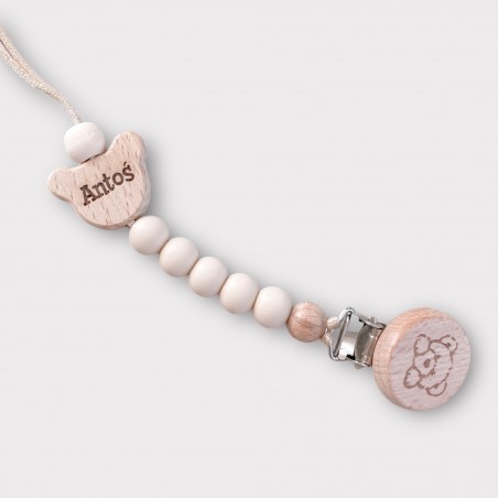 PERSONALIZOWANA ZAWIESZKA DO SMOCZKA Z GRAWEREM MIŚ - BEŻOWA