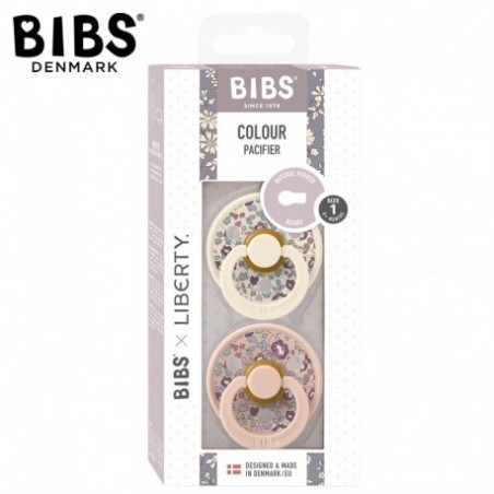 BIBS LIBERTY COLOUR 2-PACK ELOISE BLUSH Smoczek uspokajający kauczuk Hevea S lub M