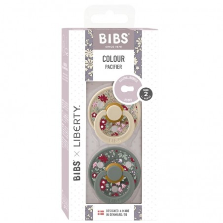 BIBS LIBERTY COLOUR 2-PACK CHAMOMILE LAWN PINE Smoczek uspokajający kauczuk Hevea S lub M
