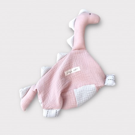 PRZYTULANKA MUŚLINOWA HANDMADE DINUŚ Pudrowy róż + księżycowy