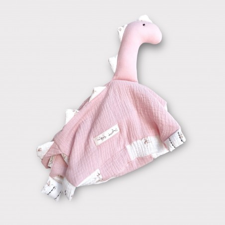 PRZYTULANKA MUŚLINOWA HANDMADE DINUŚ PUDROWY RÓŻ + FRAGILE PEONY