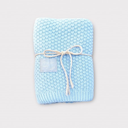 ARUŚ KOCYK BAMBUSOWO-BAWEŁNIANY pastelowy niebieski