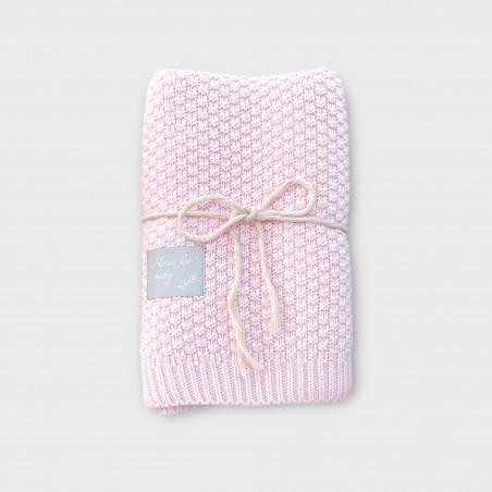 ARUŚ KOCYK BAMBUSOWO-BAWEŁNIANY pastelowy róż