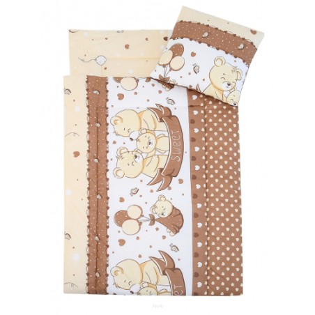 Pościel do przedszkola z wszytym wypełnieniem 220*80 (beżowe misie sweet)
