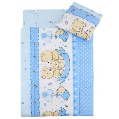 Pościel do przedszkola z wszytym wypełnieniem 220*80 (niebieskie misie sweet)