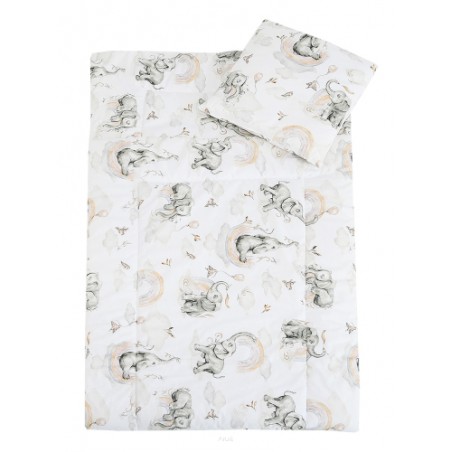 Pościel do przedszkola z wszytym wypełnieniem 220*80 (beżowy słonik)