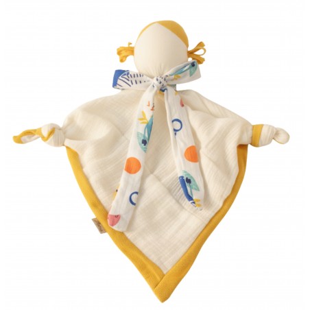 Przytulanka Muślinowa ZUZIA z Warkoczykami Ręcznie Robiona Personalizacja Imieniem