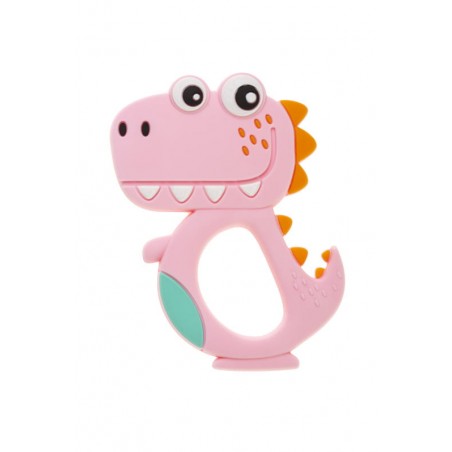 Gryzak silikonowy DINO różowy BOC0508