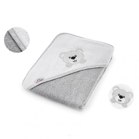 Okrycie kąpielowe ręcznik z kapturkiem 100% bawełna 100x100 (popielaty mis)