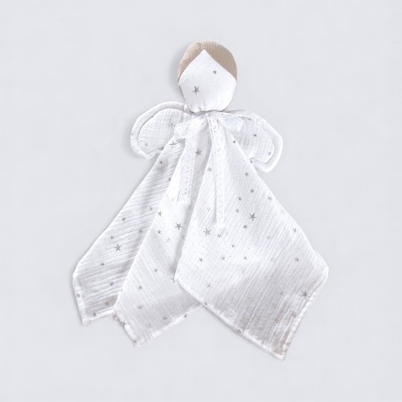 PIERWSZA PRZYTULANKA MUŚLINOWA ANIOŁEK Z MOŻLIWOŚCIĄ PERSONALIZACJI ( BRĄZ)