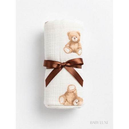 OTULACZ/ Pielucha MUŚLINOWA TEDDY LOVE