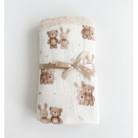 KOCYK MUŚLINOWY 100X75 Z KORONKĄ Cuddly Friends