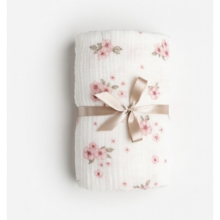 PRZEŚCIERADŁO MUŚLINOWE Z GUMKĄ RÓŻNE ROZMIARY Powder Blossom