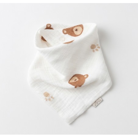 MUŚLINOWA APASZKA DLA NIEMOWLAKA Misie i łapki