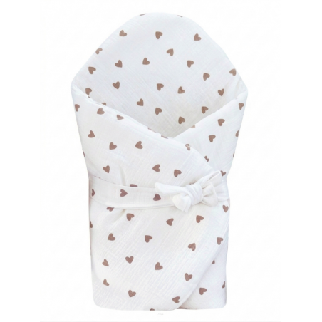 Rożek becik muślinowy, otulacz, kołderka, mata z wypełnieniem 4w1 (Dentelle&Love)