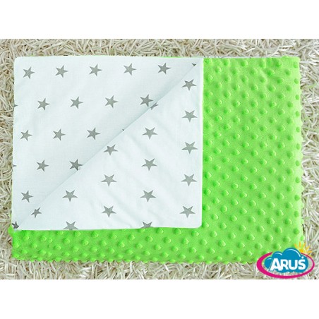 Koc kocyk pled pledzik MINKY 75x100 (zielony+gwiazdki)