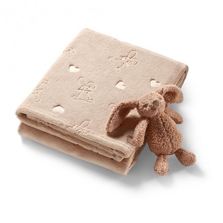 Kocyk z przytulanką beżowy Bunny