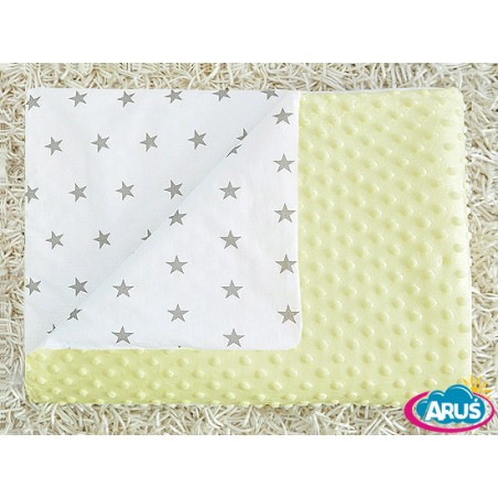 Koc kocyk pled pledzik MINKY 75x100 (kremowy+gwiazdki)
