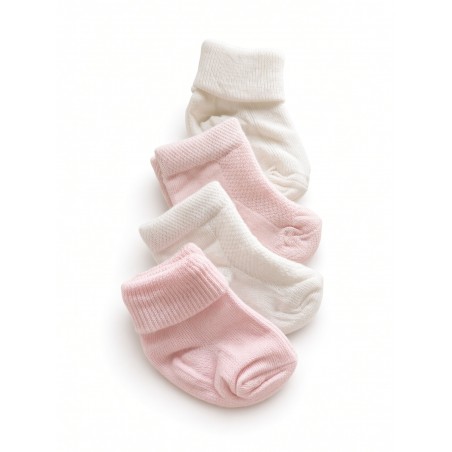 Zestaw 4 par skarpetek dla niemowląt 0-3 m Soft Blush Mix