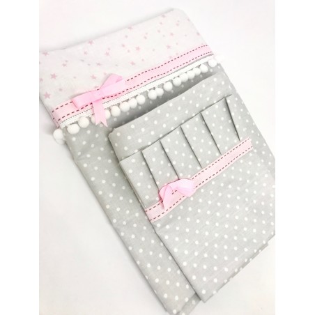 2 el. pościel sweet 120x90 różowe gwiazdki z bąbelkami