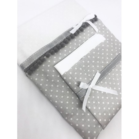 2 el. pościel sweet 120x90 szaro białe bąbelki