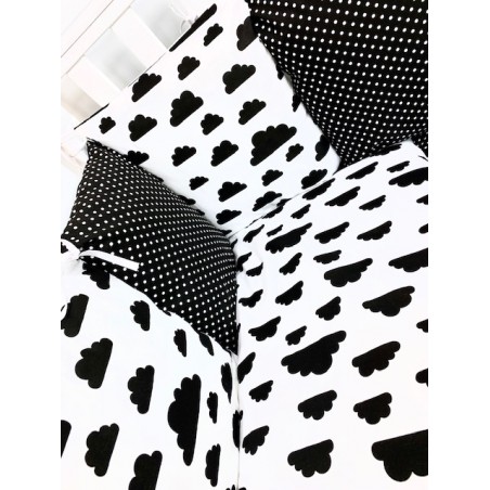 Komplet pościeli 8el.  Black&White ochraniacz poduszkowy