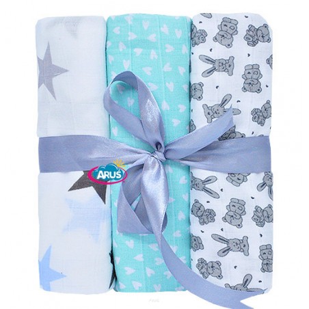 Pieluszki pieluchy muślinowe 3 sztuki(zestawC)