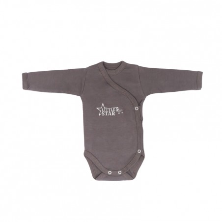 Body niemowlęce 100% bawełna Little Star ciemny  popiel
