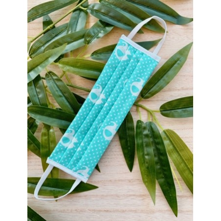 Maseczka wielokrotnego użytku 100% bawełna miętowe słoniki