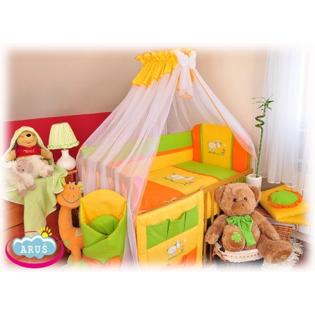 14 el. pościel haftowana z moskitiera 120x90 owieczka/balonik