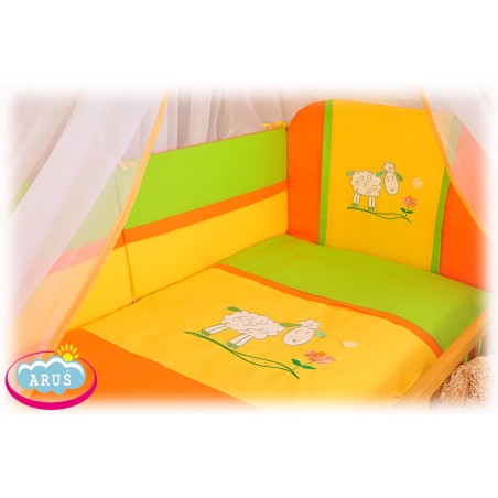 6 el. pościel haftowana 3 kolorowa (miś balonik / owieczka)